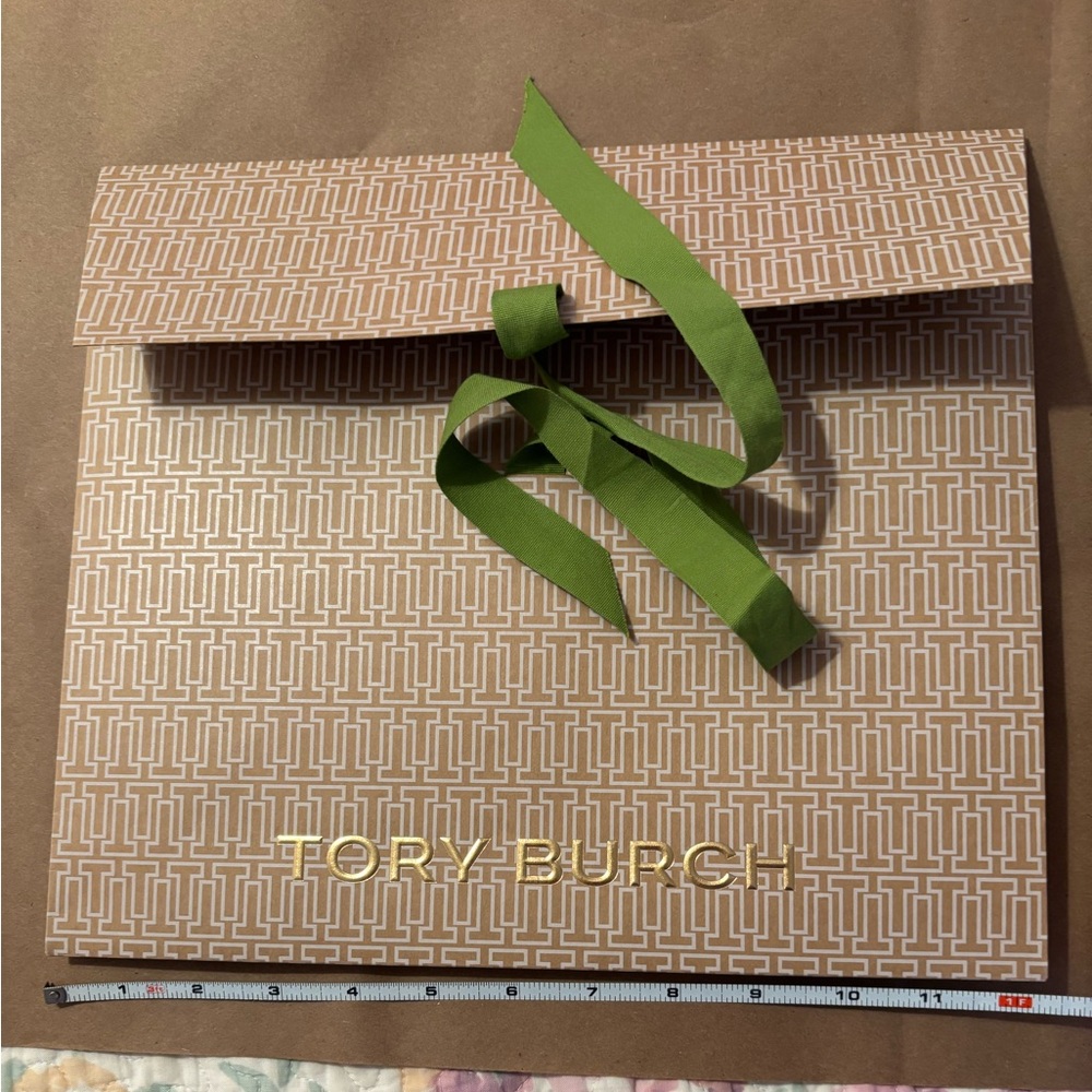 Tory Burch Patterned Box with Green Ribbon